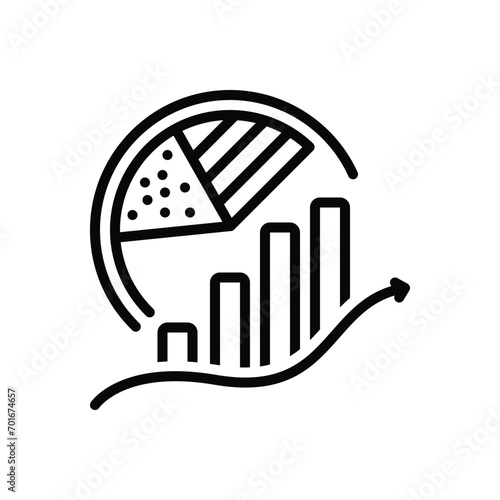 Black line icon for statistical model 