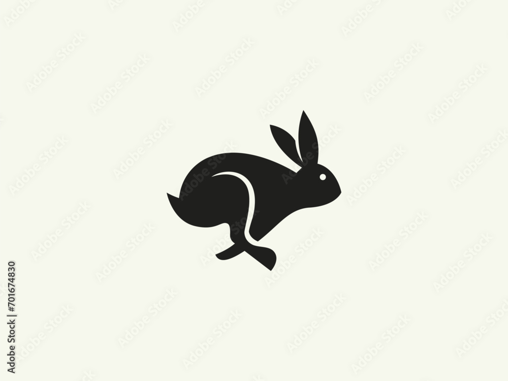 Obraz premium rabbit logo vector icon illustration, logo template
