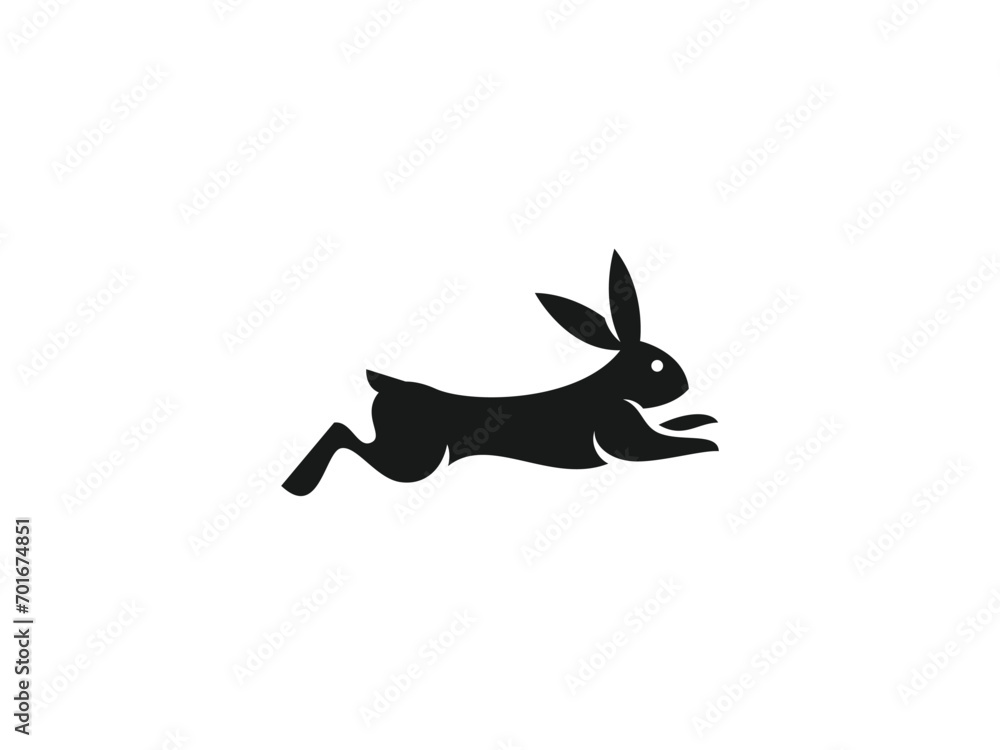 Obraz premium rabbit logo vector icon illustration, logo template