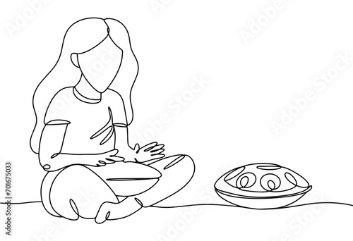 Glucophone. Woman. Musician. One line