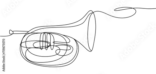 Horn. Musical instrument. One line.