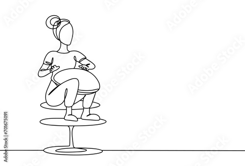 Glucophone. Woman. Drum. One line