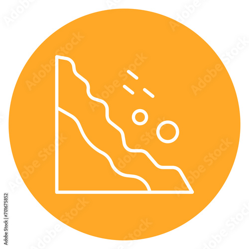Snow Avalanche Line Icon