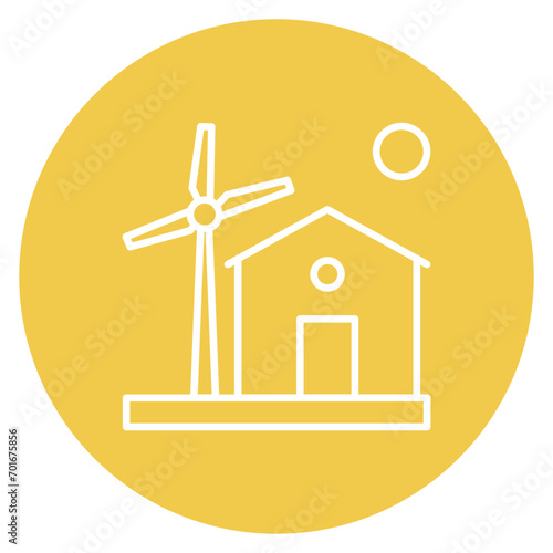 Home Wind Line Icon