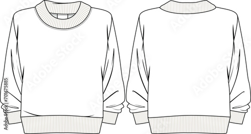 KID GIRLS AND TEENS OUTERWEAR WEAR CARDIGAN SWEATER FRONT AND BACK FASHION FLAT DESIGN VECTOR ILLUSTRATION