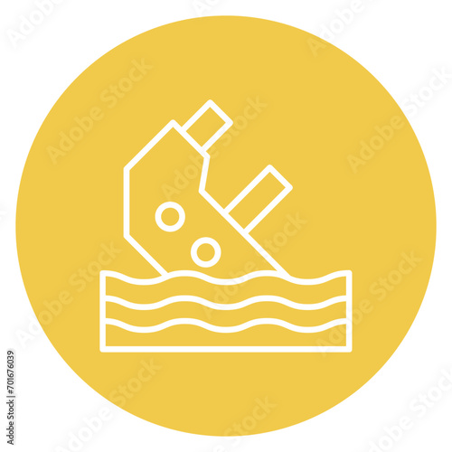 Boat Sink Line Icon