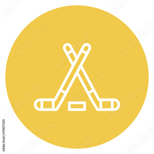 Hockey Stick Line Icon