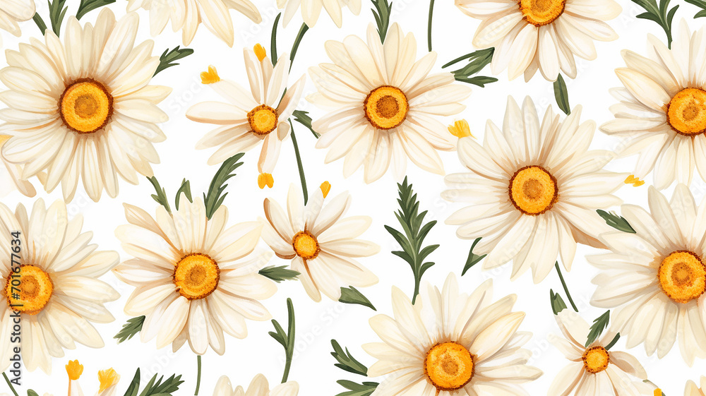 watercolor flower pattern with chamomile watercolor flower pattern with chamomile