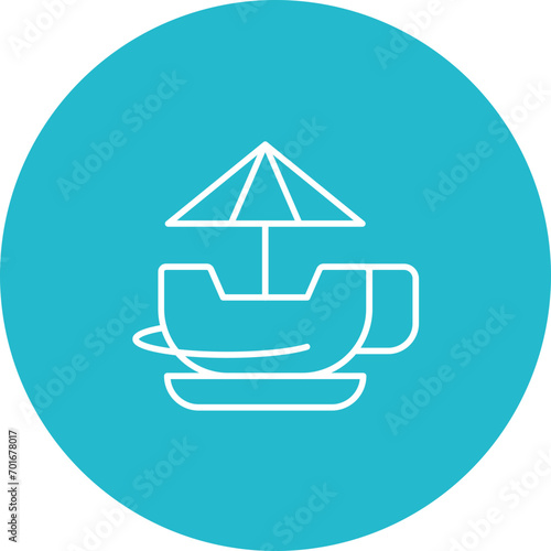 Tea Cup Ride Line Icon