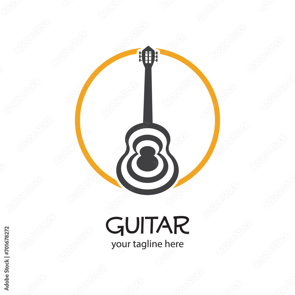 guitar logo template that is unique and simple guitar logo template that is unique and simple
