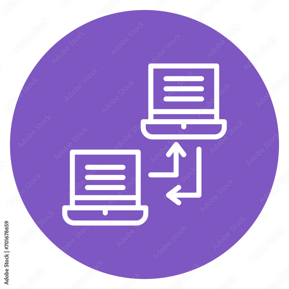 Network Data Transfer Line Icon Network Data Transfer Line Icon