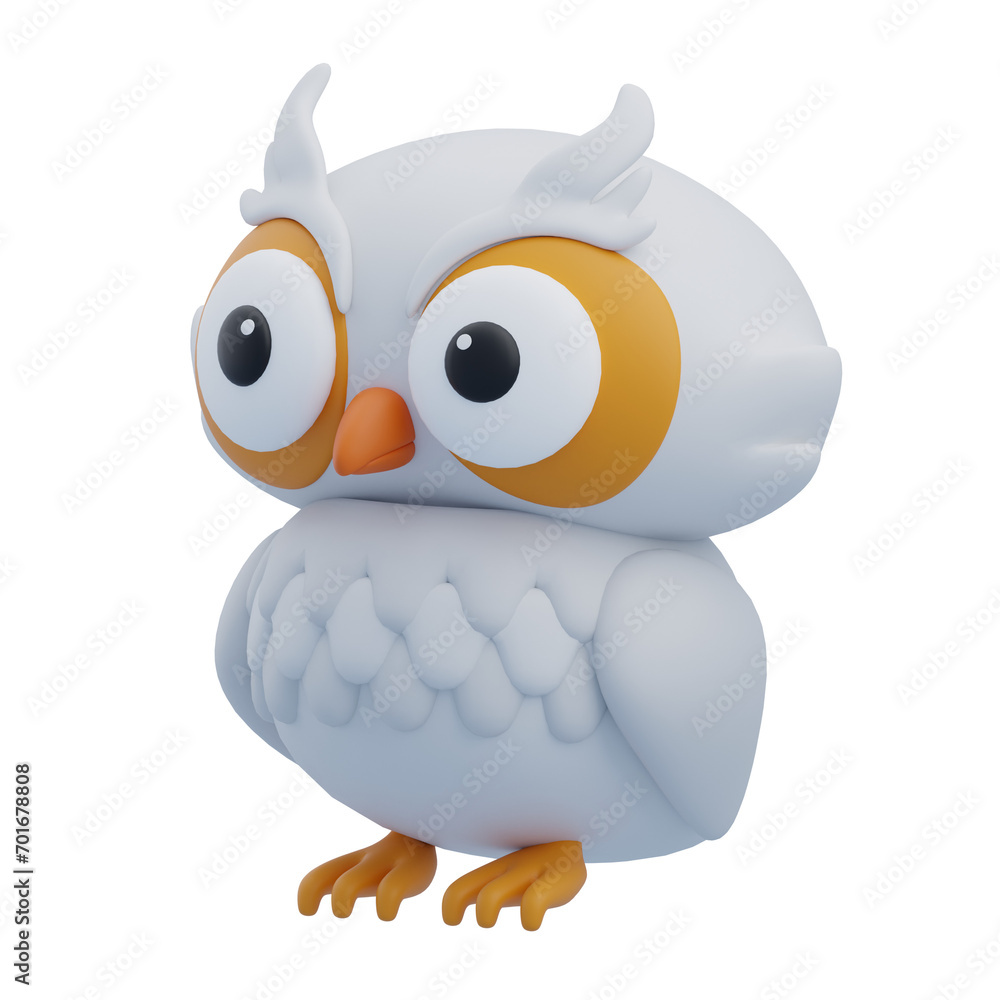 Northern Nocturne: Snowy Owls in 3D Illustration. 3d illustration, 3d element, 3d rendering. 3d visualization isolated on a transparent background Northern Nocturne: Snowy Owls in 3D Illustration. 3d illustration, 3d element, 3d rendering. 3d visualization isolated on a transparent background