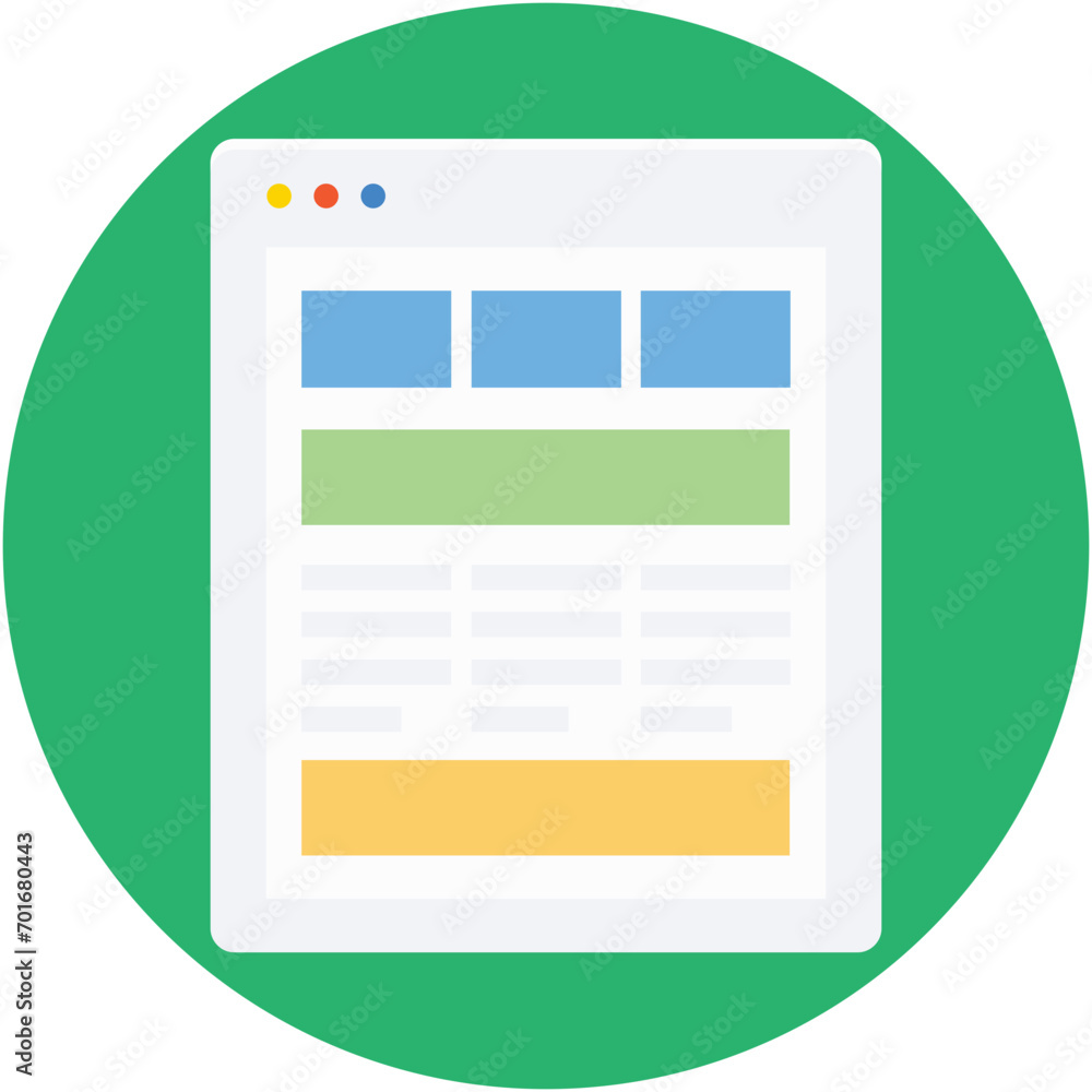 Web Page Flat Vector Icon Web Page Flat Vector Icon