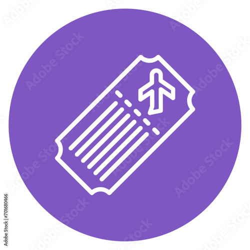 Airline Ticket Line Icon