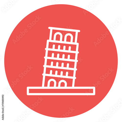 Leaning Tower Line Icon