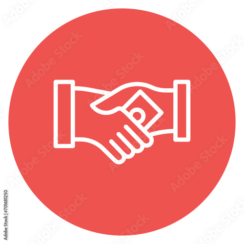 Bribe Handshake Line Icon