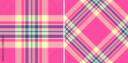 Pattern vector check of fabric texture plaid with a background tartan seamless textile. Set in rainbow colors. Bed sheet designs for the bedroom.