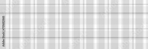 Menswear plaid textile background, linear texture check seamless. Romantic vector tartan fabric pattern in white and silver colors.