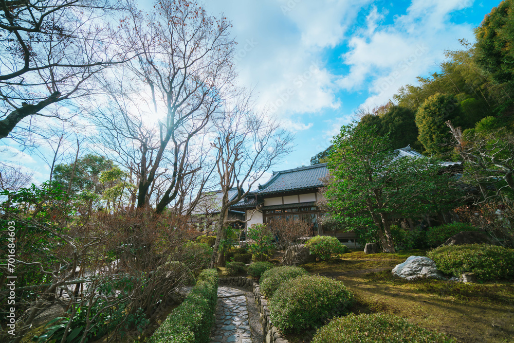 京都の鈴虫寺の庭園