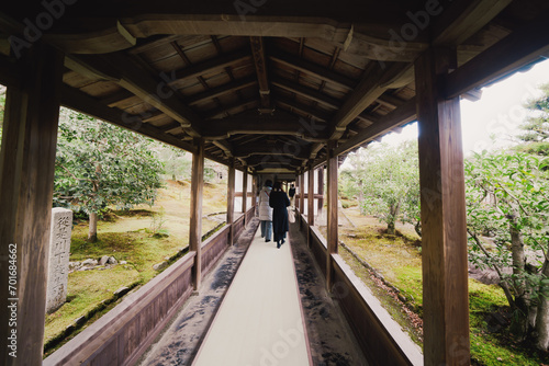京都の天龍寺の庭園