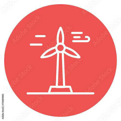 Wind Turbine Line Icon