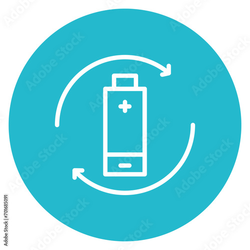 Recharge Battery Line Icon
