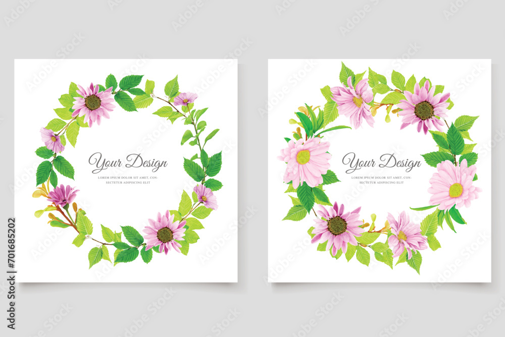 Elegant floral background with dark flower and leaves