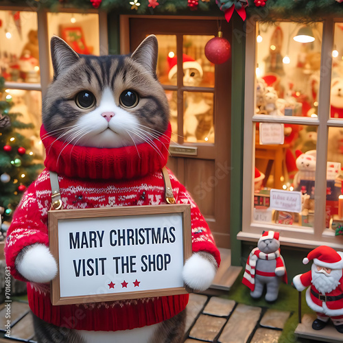 cat in a christmas box