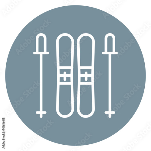 Skis icon vector image. Can be used for Ski Resort.