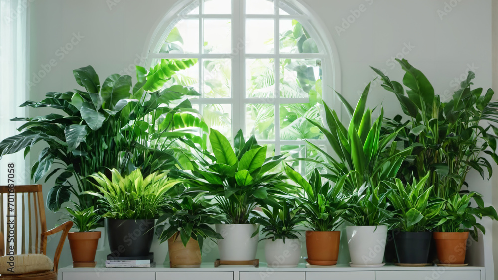 a window with a bunch of plants in it and a chair in front of it with a window behind it, rayonism, plants,