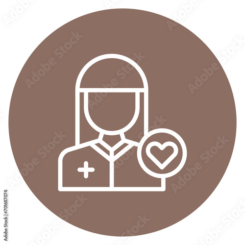 Caregiver Female icon vector image. Can be used for Nursing.