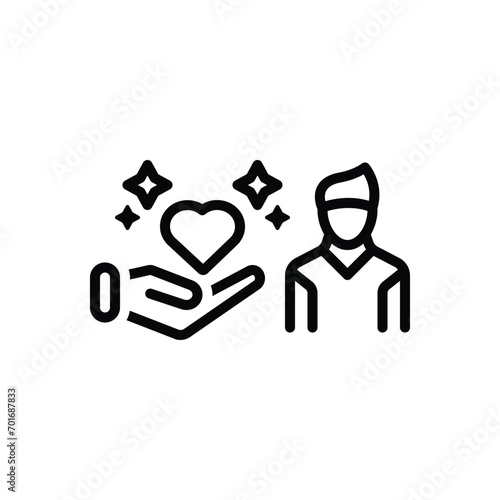 Black line icon for empathy 