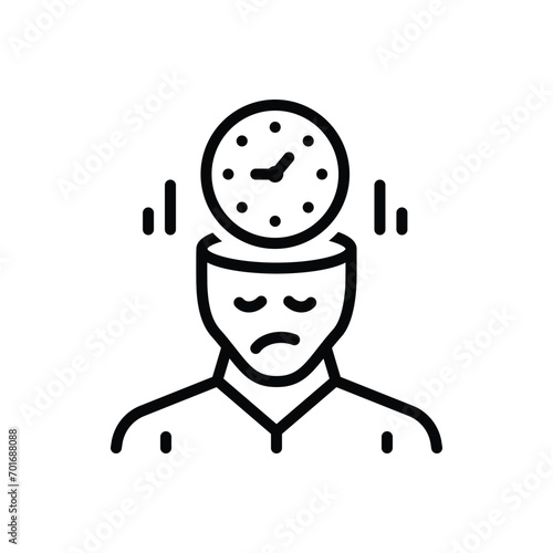 Black line icon for patience 