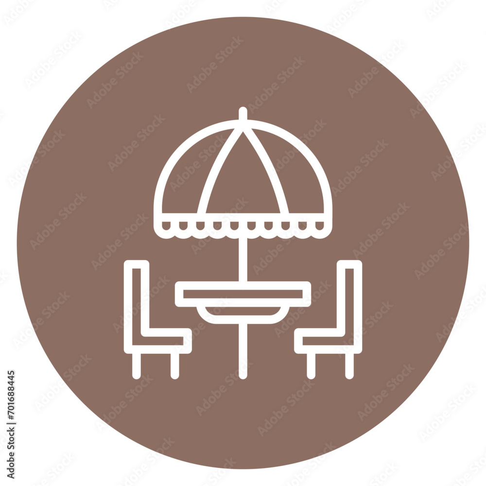 Outdoor Terrace icon vector image. Can be used for Coworking Space.