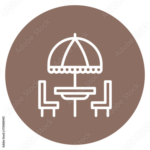 Outdoor Terrace icon vector image. Can be used for Coworking Space.