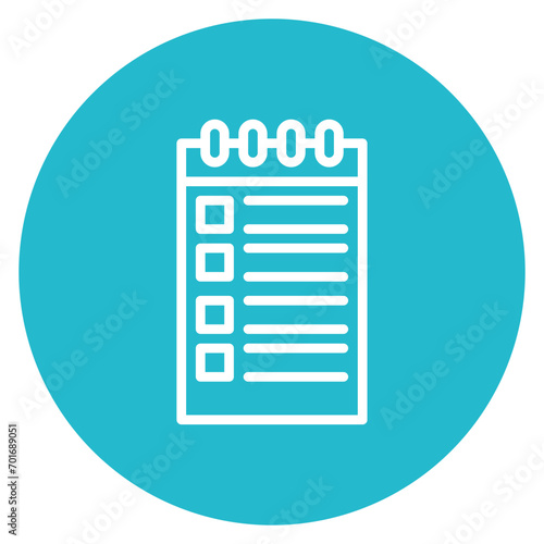 Notepad icon vector image. Can be used for Bar.