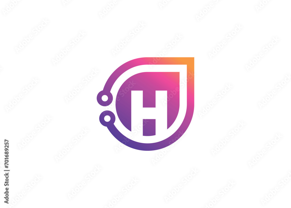 Letter H Technology vector monogram logo design template. Letter H molecule, Science and Bio technology Vector logo Letter H Technology vector monogram logo design template. Letter H molecule, Science and Bio technology Vector logo