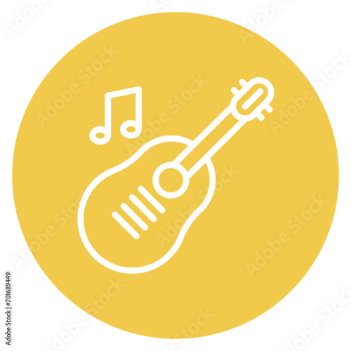 Guitar icon vector image. Can be used for Artist Studio.