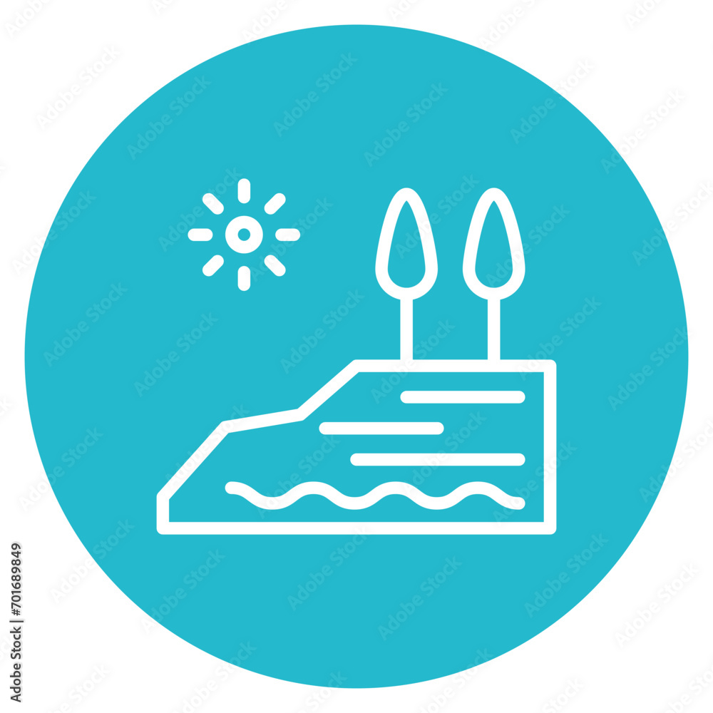 Fototapeta premium Terrain icon vector image. Can be used for Geography.