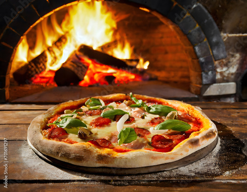Italian pizza and oven