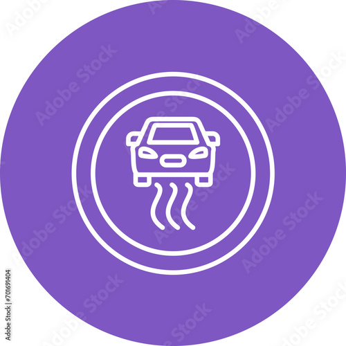Slippery Road Line Color Icon