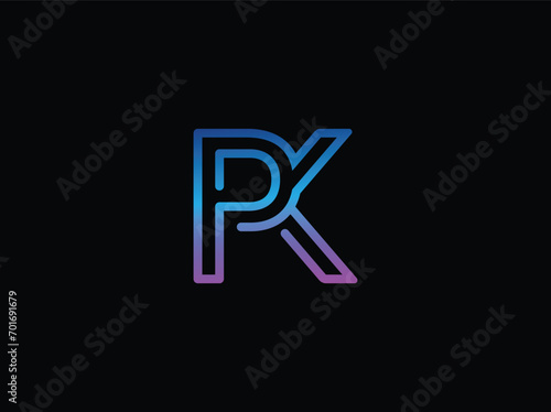 Pk modern minimal letter mark creative vector icon design. new business pk kp logo 