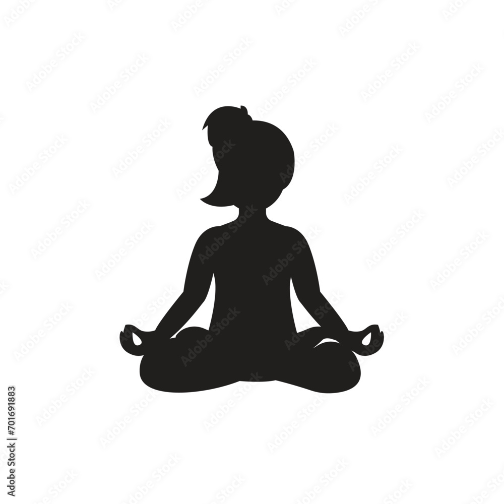 yoga silhouette vector symbol lotus position