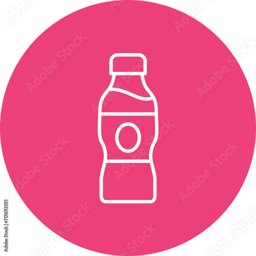 Water Bottle Line Color Icon
