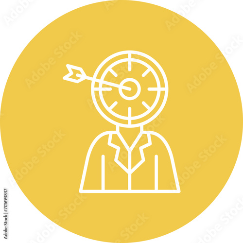 Head Hunting Line Color Icon