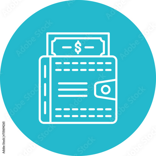 Money in Wallet Line Color Icon