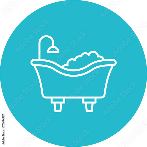 Bathtub Line Color Icon