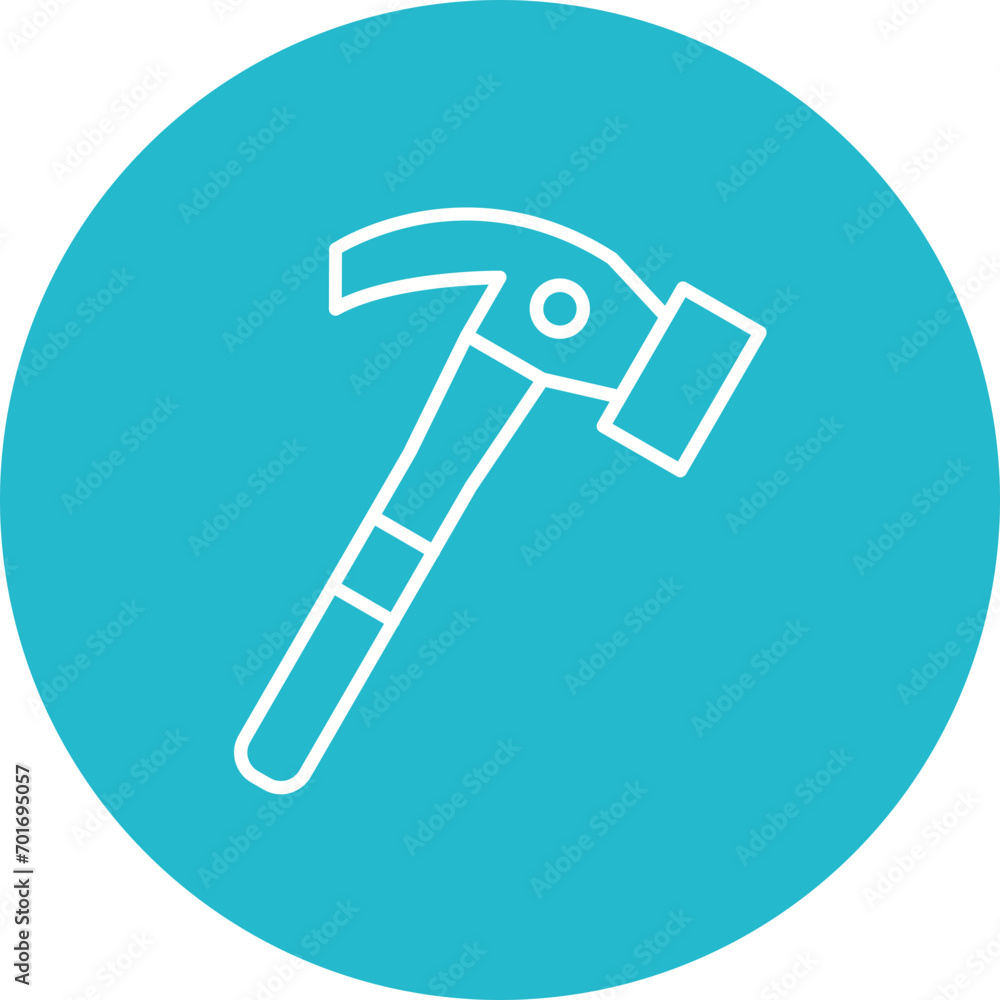 Hammer Line Color Icon