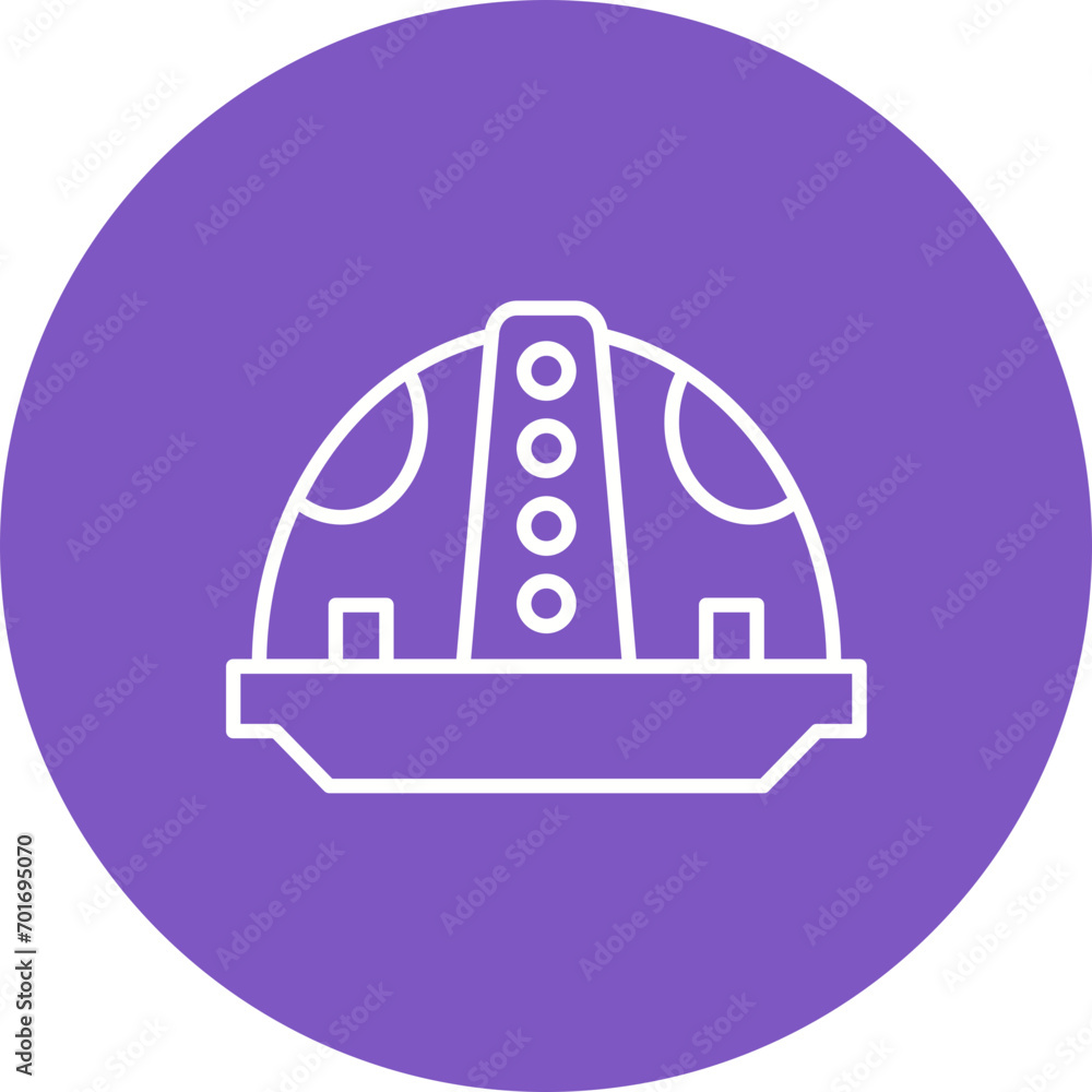Helmet Line Color Icon Helmet Line Color Icon