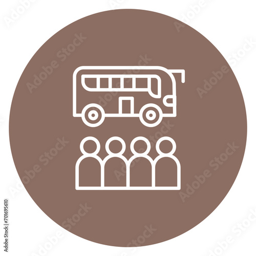 Group Excursion Line Color Icon